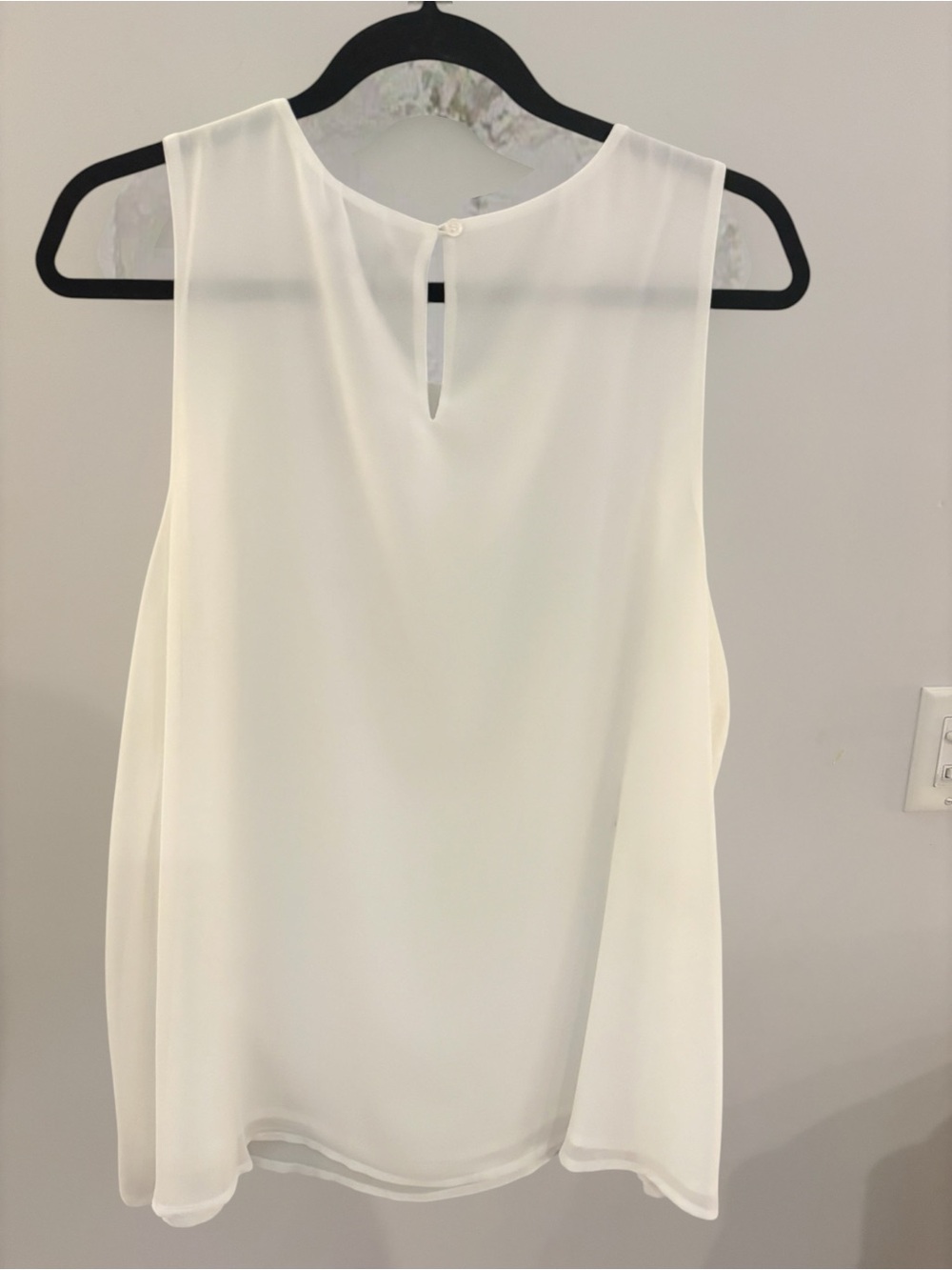 NWT Pleione Ivory Sleeveless Chiffon Blouse Size XL - Picture 8 of 12
